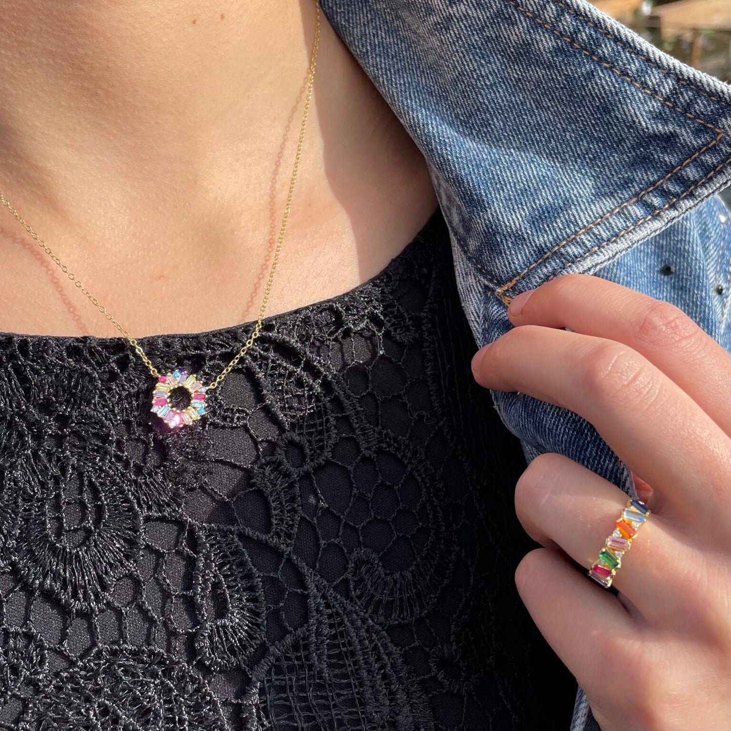 925 Srebrena Ogrlica, Lančić - 14k Pozlata - Krug - S056