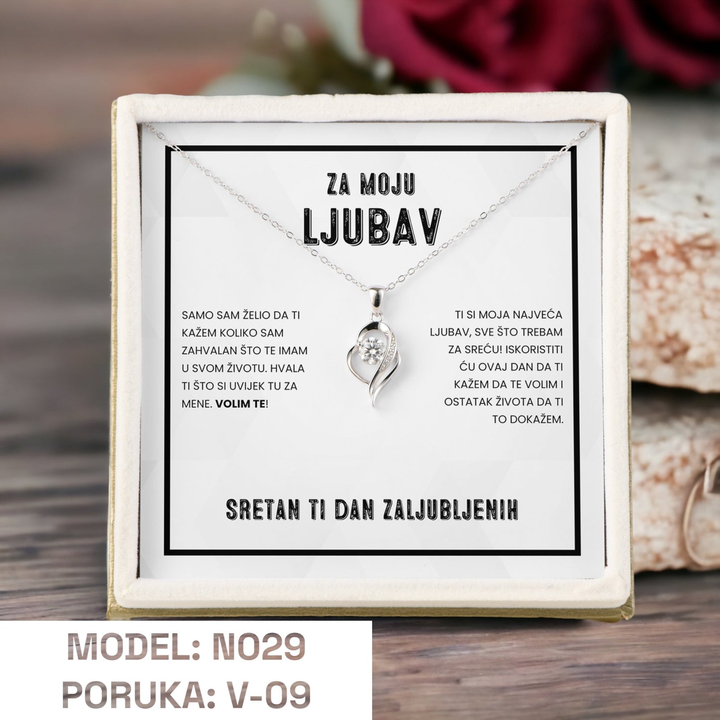 Poklon za Valentinovo - 925 Srebreni Lančić sa Emotivnom Porukom N029