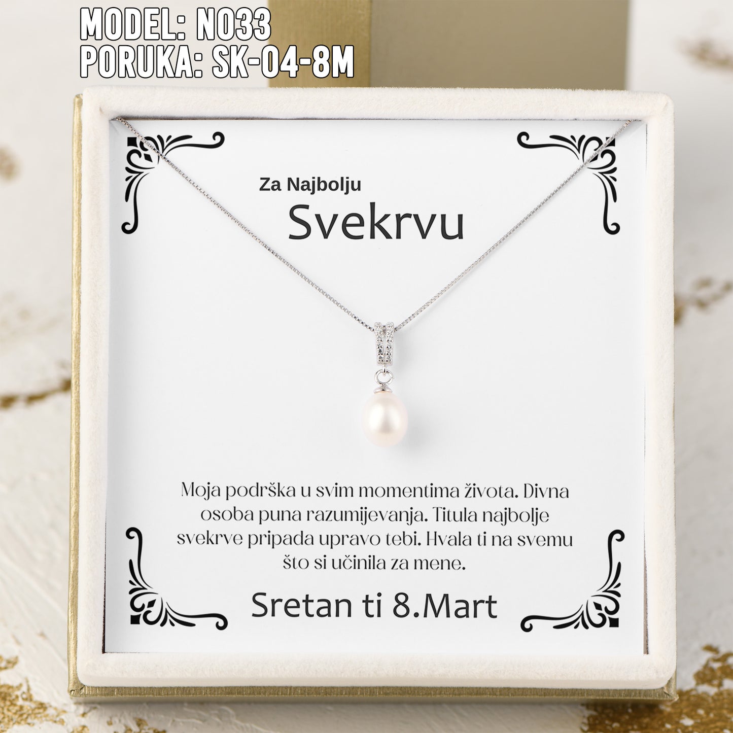 925 Srebreni Lančić - Poklon za Svekrvu za 8. Mart
