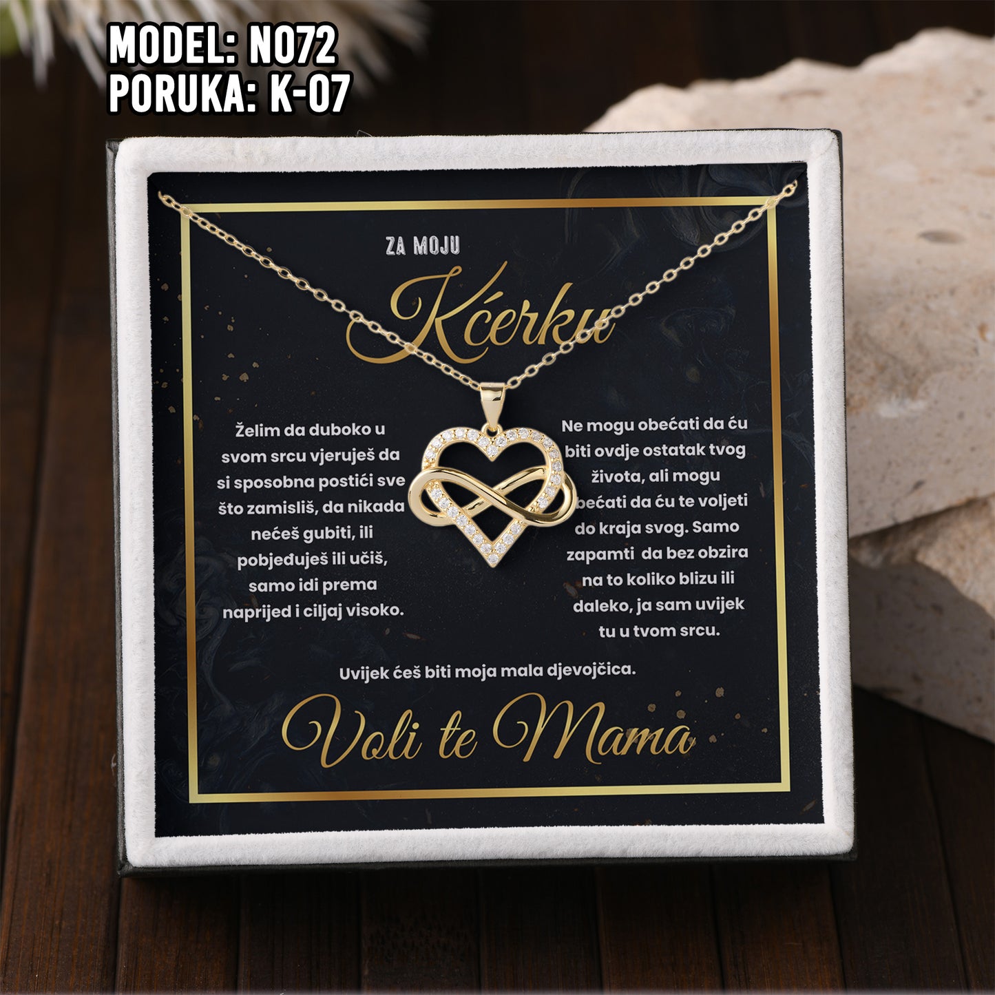 925 Srebreni Lančić - 14k Pozlata - Poklon za Kćer sa Posvetom ✨💖