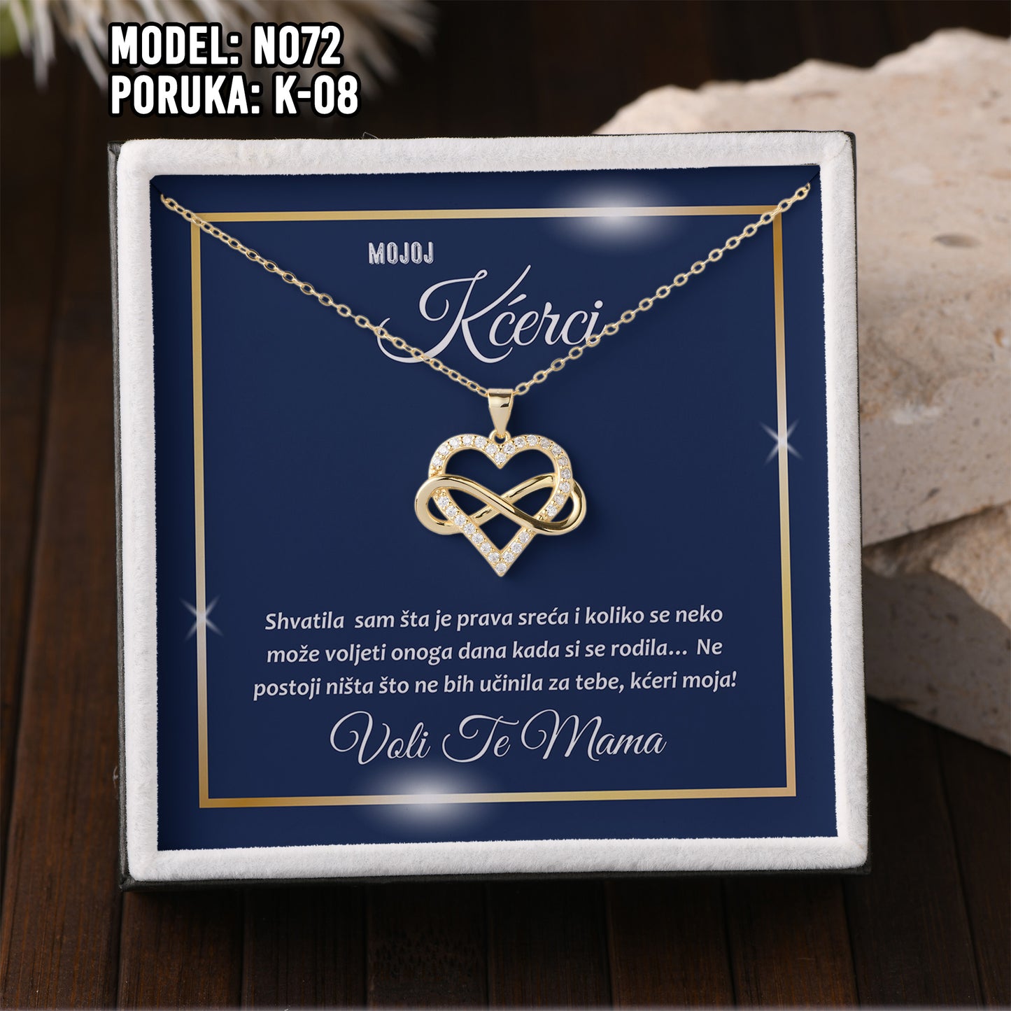 925 Srebreni Lančić - 14k Pozlata - Poklon za Kćer sa Posvetom ✨💖
