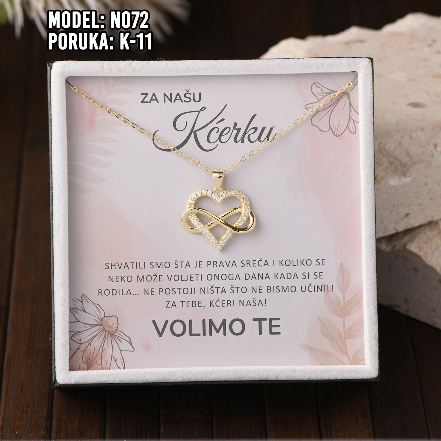 925 Srebreni Lančić - 14k Pozlata - Poklon za Kćer sa Posvetom ✨💖