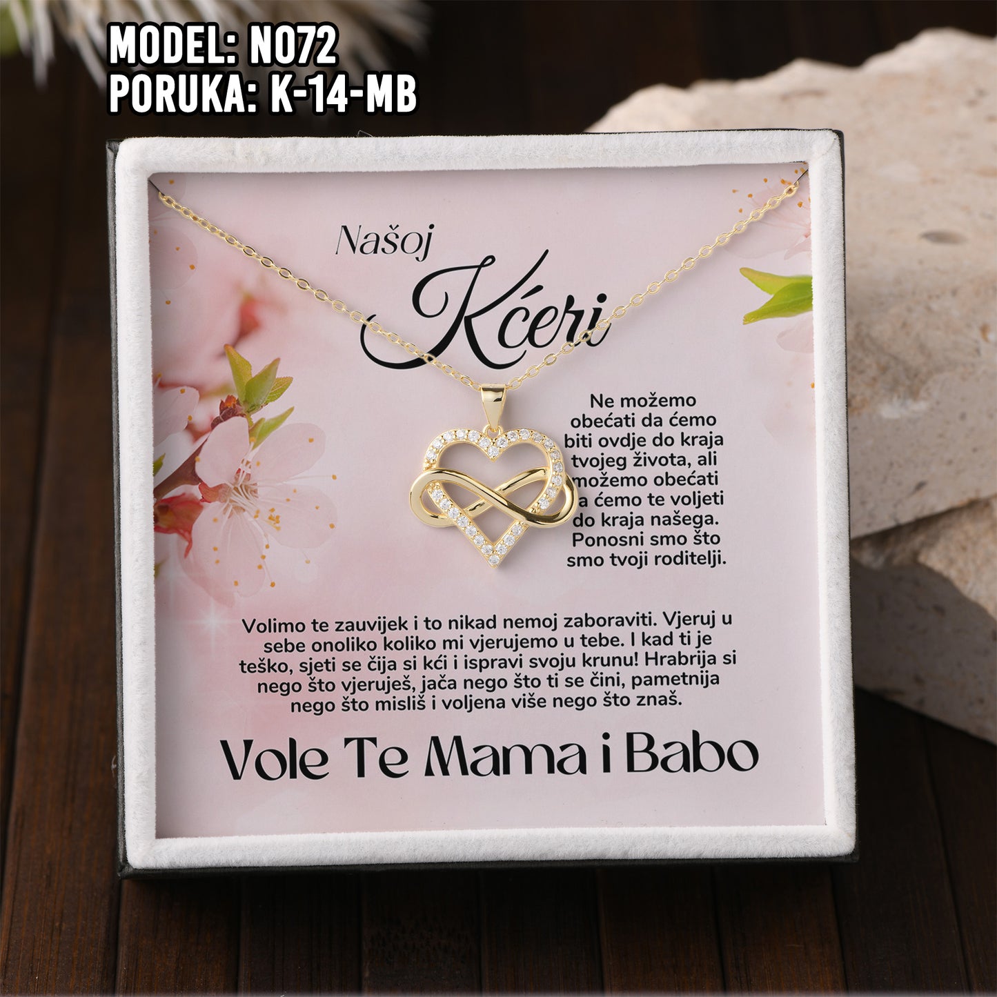 925 Srebreni Lančić - 14k Pozlata - Poklon za Kćer sa Posvetom ✨💖