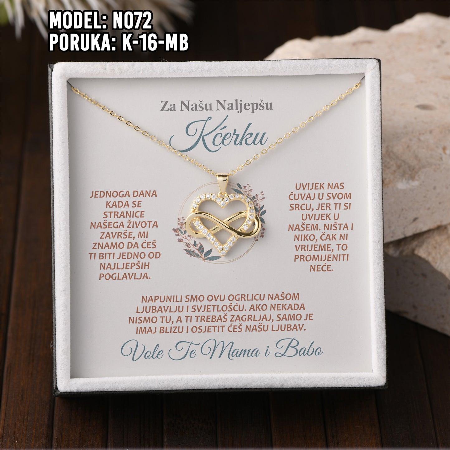 925 Srebreni Lančić - 14k Pozlata - Poklon za Kćer sa Posvetom ✨💖