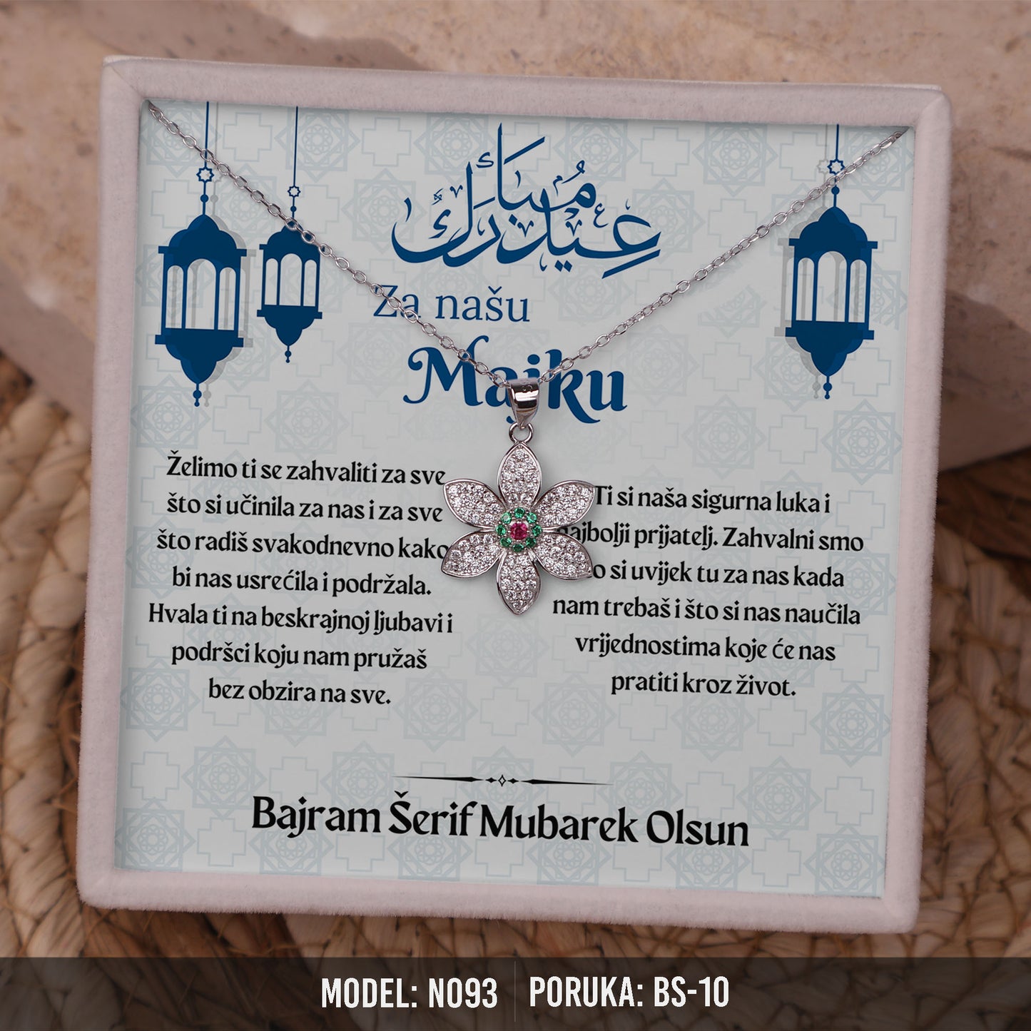 Bajramski poklon za majku – elegantna ogrlica od 925 srebra sa porukom