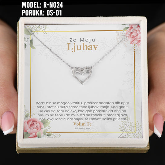 Poklon za Suprugu ili Djevojku - 925 Srebreni Lančić sa Emotivnom Posvetom
