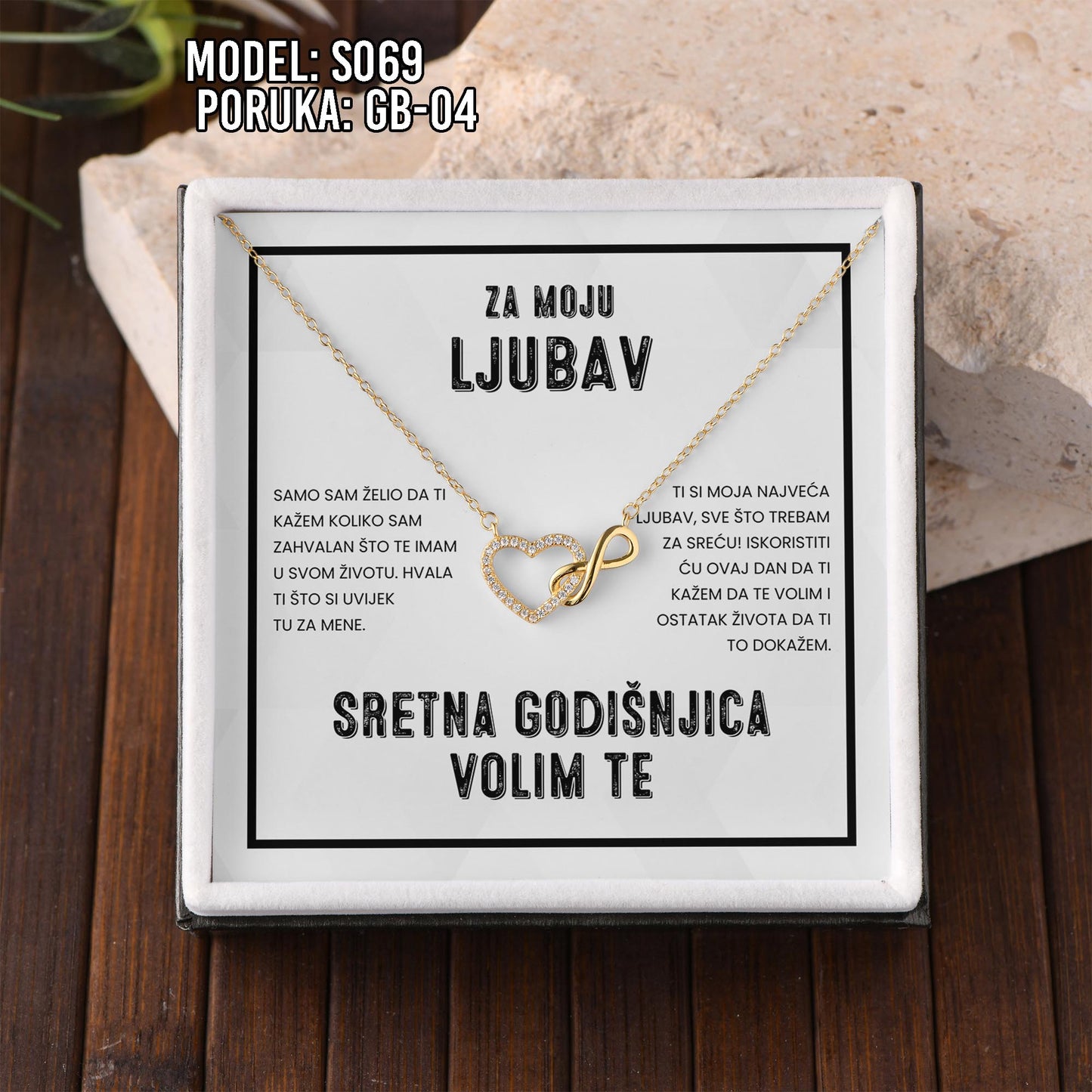 925 Srebrni Lančić sa 18K Pozlatom - Poklon za Godišnjicu Braka za Suprugu