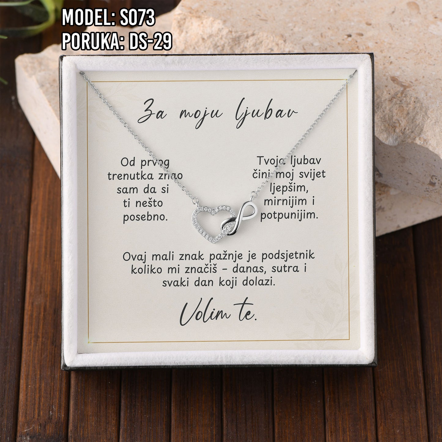 Lančić – 925 srebro u poklon kutiji + poruka po izboru