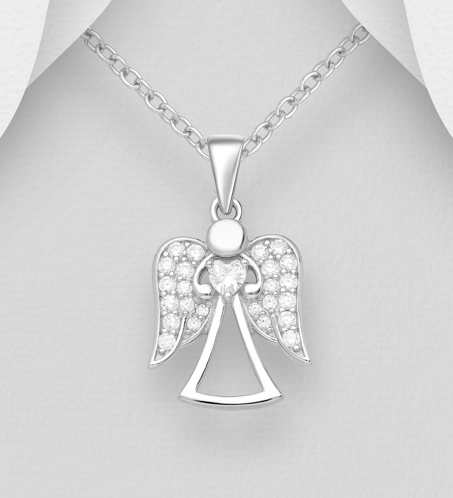 Draga Mama - 925 Srebreni Lančić Andjeo - Poklon za Majku sa Porukom Volimo Te