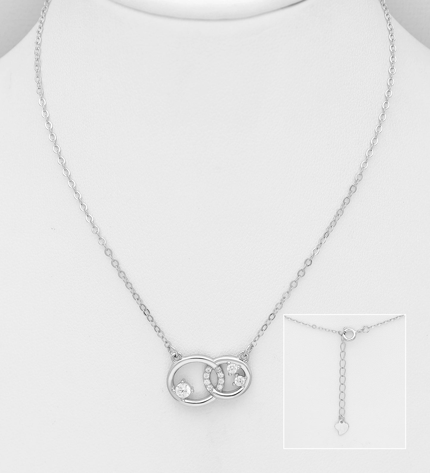 Draga Mama - 925 Srebreni Lančić Beskonačnosti - Poklon za Majku sa Porukom Volimo Te