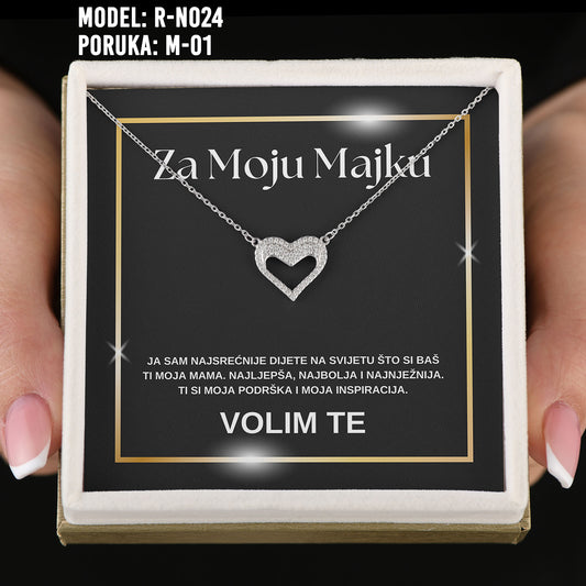 Za Moju Majku - 925 Srebreni Lančić Poklon za Mamu - Promise Heart