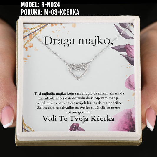 Draga Majko - 925 Srebreni Lančić - Poklon za Mamu od Kćerke