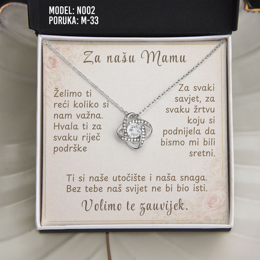 Ogrlica “Za Mamu” | Premium poklon – 925 srebro + poruka