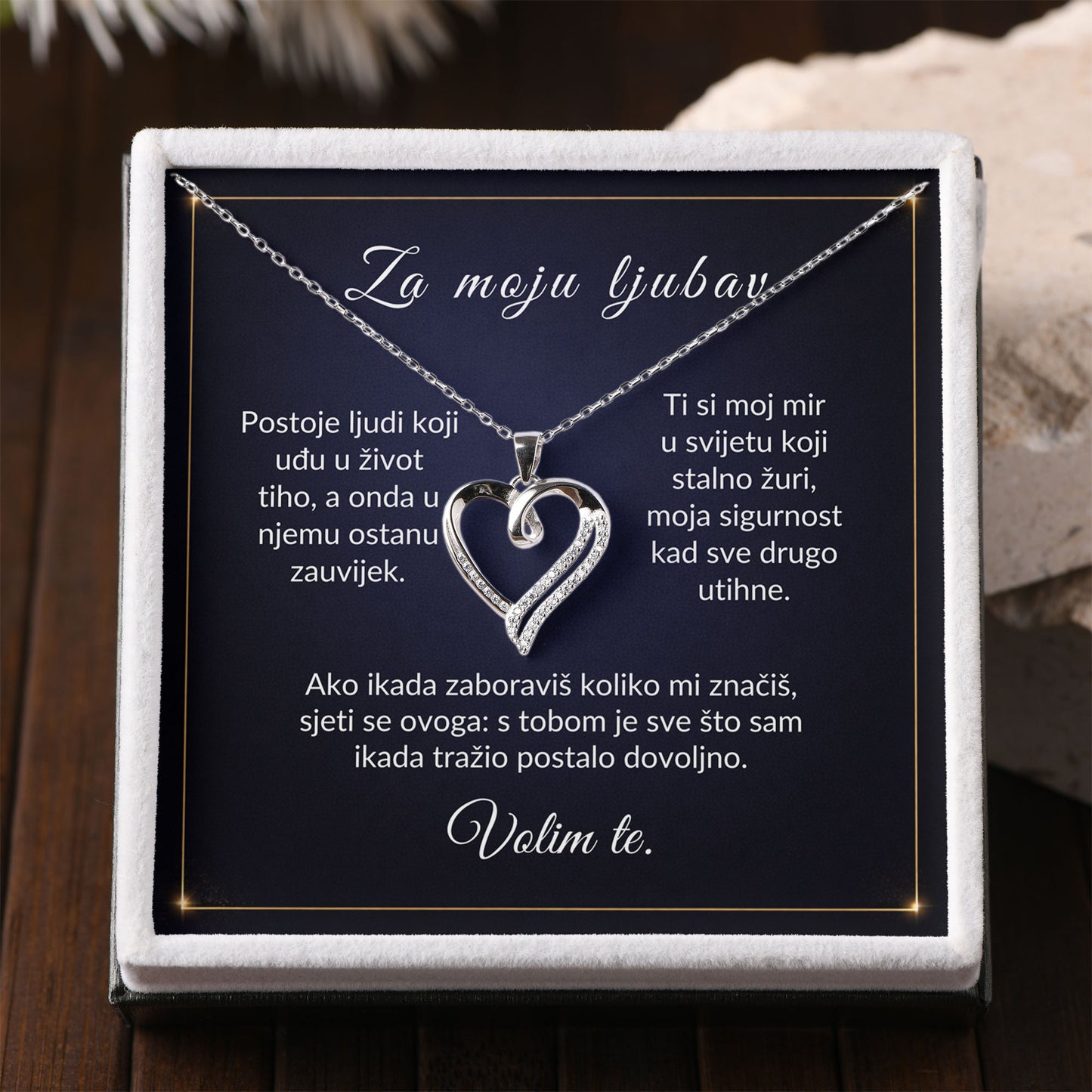 925 Srebrni Lančić “Srce” – Poklon s Porukom za Voljenu Osobu