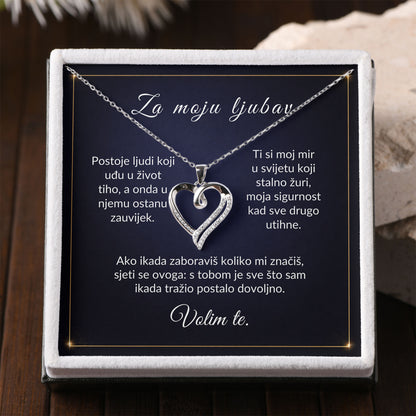 925 Srebrni Lančić “Srce” – Poklon s Porukom za Voljenu Osobu