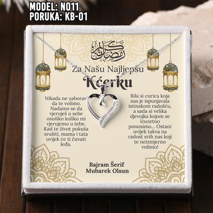 Bajramski Poklon za kćerku – Ogrlica Srce od 925 srebra i Poruka