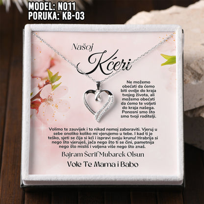 Bajramski Poklon za kćerku – Ogrlica Srce od 925 srebra i Poruka