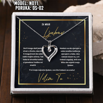 925 Srebrni Lančić “Srce” – Poklon s Porukom za Voljenu Osobu