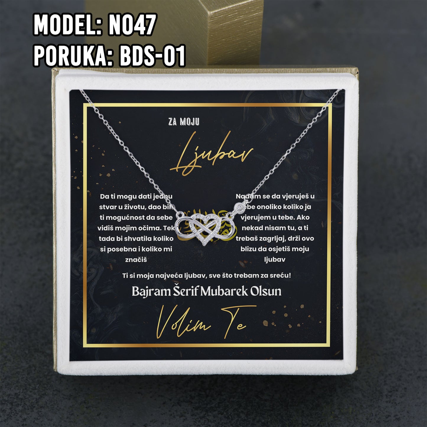 Ogrlica od 925 srebra i porukom – idealan bajramski poklon za nju