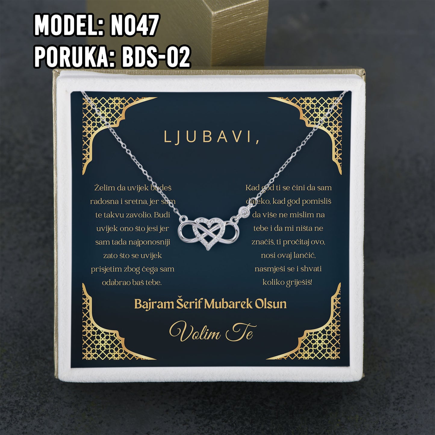 Ogrlica od 925 srebra i porukom – idealan bajramski poklon za nju