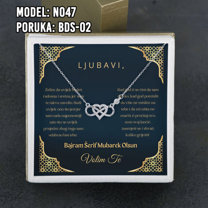 Ogrlica od 925 srebra i porukom – idealan bajramski poklon za nju