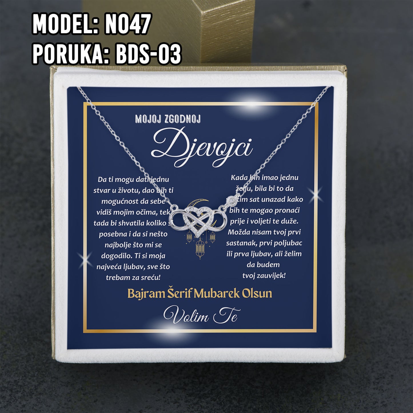 Ogrlica od 925 srebra i porukom – idealan bajramski poklon za nju