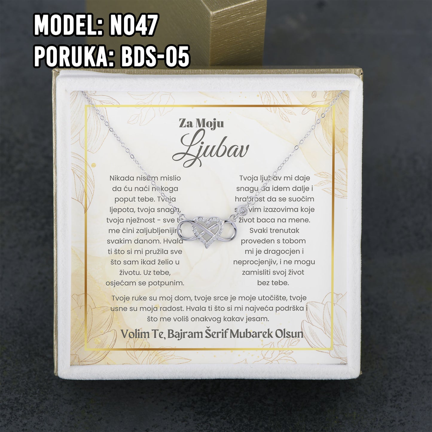 Ogrlica od 925 srebra i porukom – idealan bajramski poklon za nju