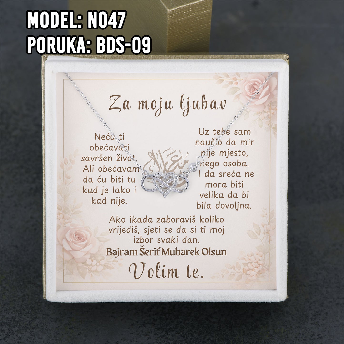 Ogrlica od 925 srebra i porukom – idealan bajramski poklon za nju