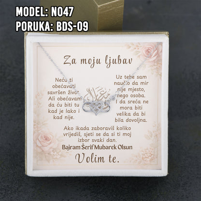 Ogrlica od 925 srebra i porukom – idealan bajramski poklon za nju
