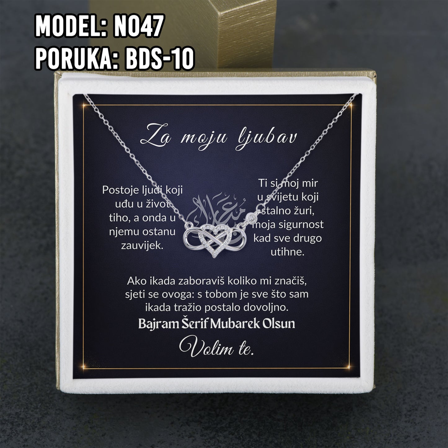 Ogrlica od 925 srebra i porukom – idealan bajramski poklon za nju