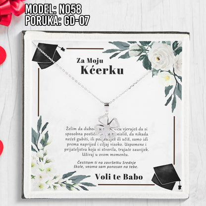 Maturski Poklon Za Kćer - 925 Srebreni Lančić sa Posvetom