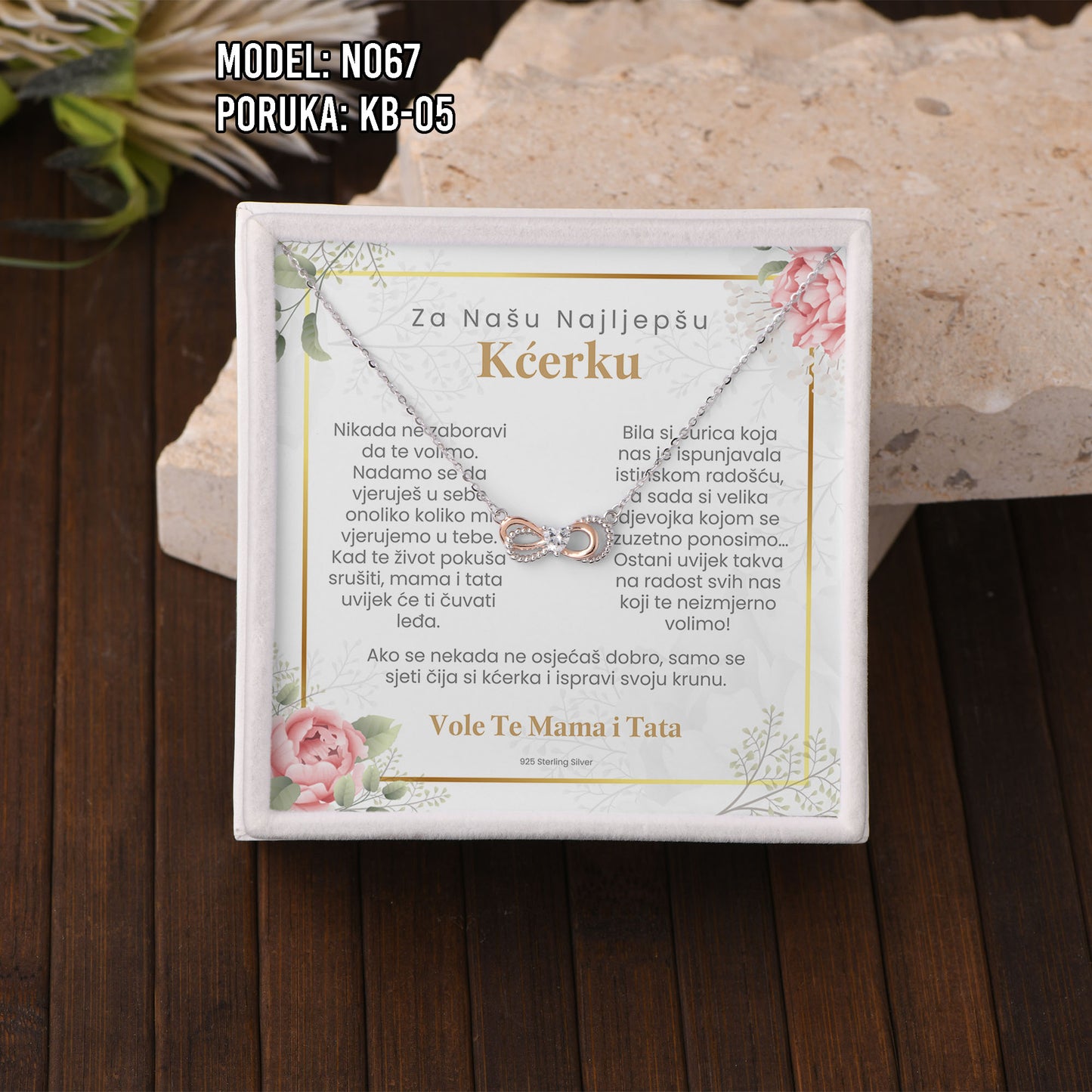 Bajramski poklon za kćerku – ogrlica od 925 srebra sa personalizovanom porukom
