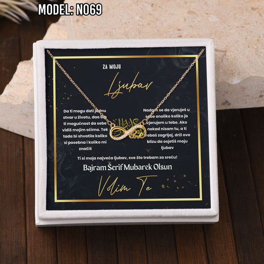 Bajramski poklon za voljenu osobu – ogrlica od 925 srebra sa porukom (18k pozlata)