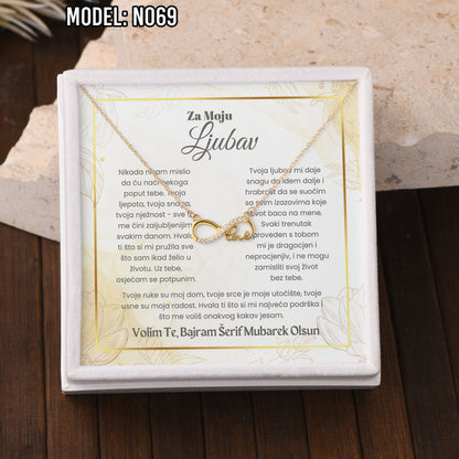 Bajramski poklon za voljenu osobu – ogrlica od 925 srebra sa porukom (18k pozlata)