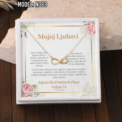 Bajramski poklon za voljenu osobu – ogrlica od 925 srebra sa porukom (18k pozlata)