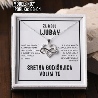 925 Srebrana Lančić, Ogrlica - Poklon za Godišnjicu Braka za Suprugu