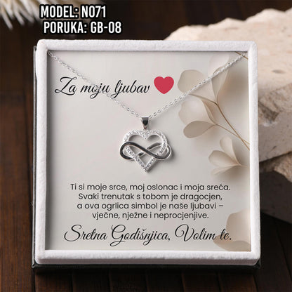 925 Srebrana Lančić, Ogrlica - Poklon za Godišnjicu Braka za Suprugu