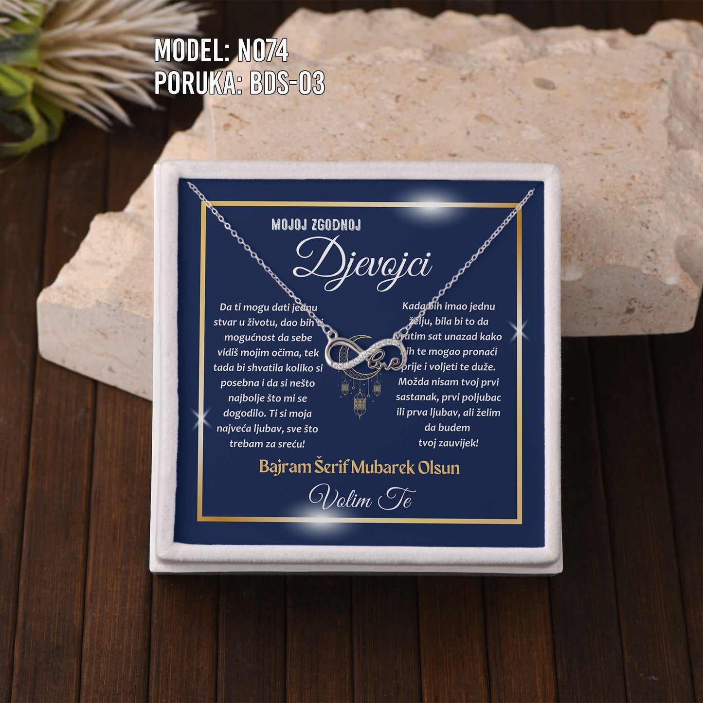 Bajramski poklon za voljenu osobu – ogrlica od 925 srebra sa porukom