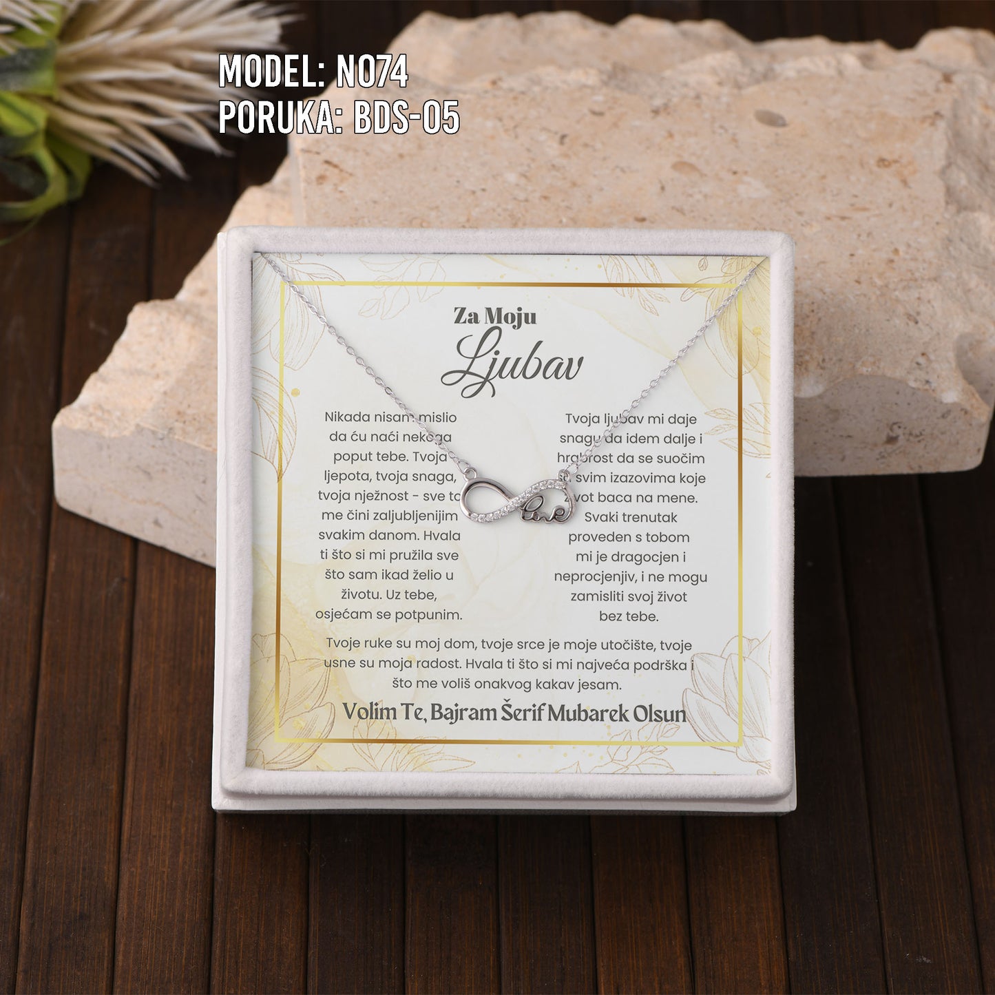 Bajramski poklon za voljenu osobu – ogrlica od 925 srebra sa porukom