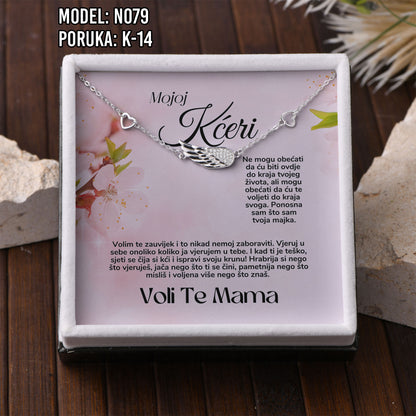 Narukvica “Krilo anđela” – Poklon za Kćerku | 925 srebro + poruka