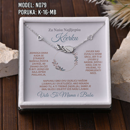 Narukvica “Krilo anđela” – Poklon za Kćerku | 925 srebro + poruka