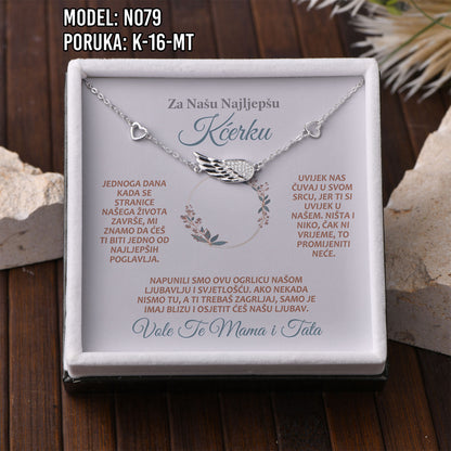 Narukvica “Krilo anđela” – Poklon za Kćerku | 925 srebro + poruka