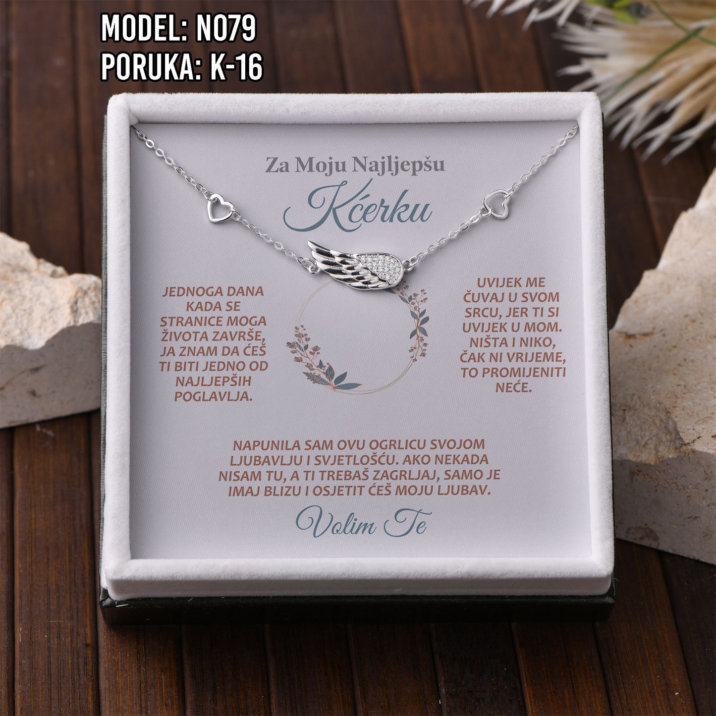 Narukvica “Krilo anđela” – Poklon za Kćerku | 925 srebro + poruka