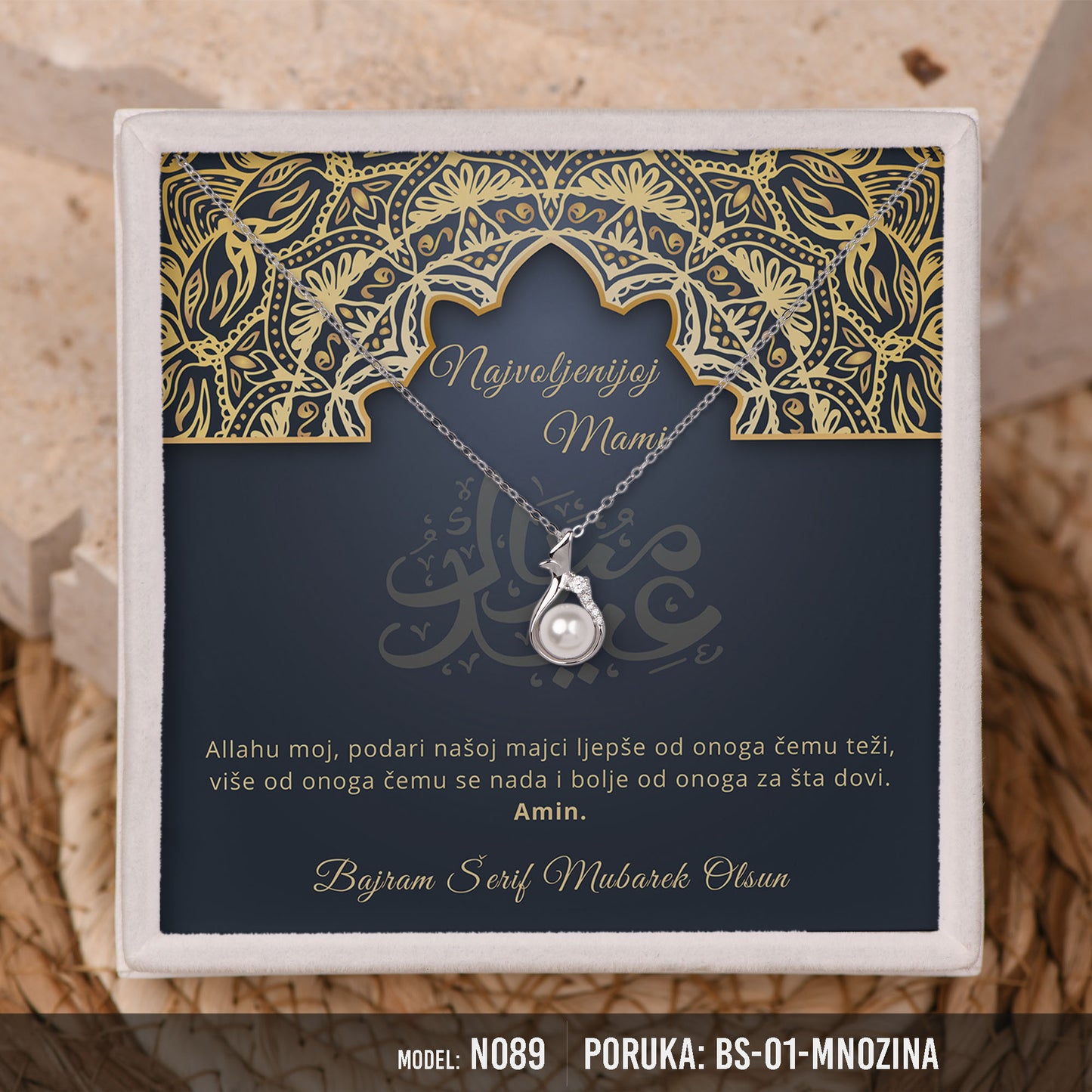 Ogrlica za Majku | Bajramski Poklon od Srca sa Porukom – 925 srebro