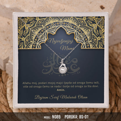 Ogrlica za Majku | Bajramski Poklon od Srca sa Porukom – 925 srebro