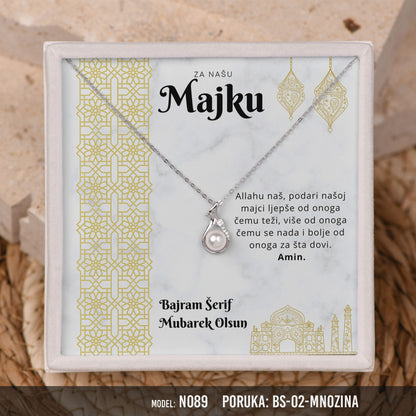 Ogrlica za Majku | Bajramski Poklon od Srca sa Porukom – 925 srebro