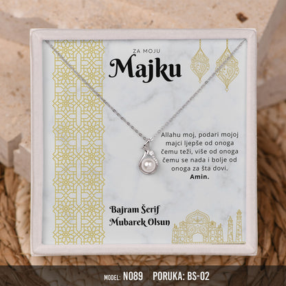 Ogrlica za Majku | Bajramski Poklon od Srca sa Porukom – 925 srebro