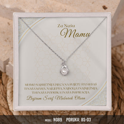 Ogrlica za Majku | Bajramski Poklon od Srca sa Porukom – 925 srebro