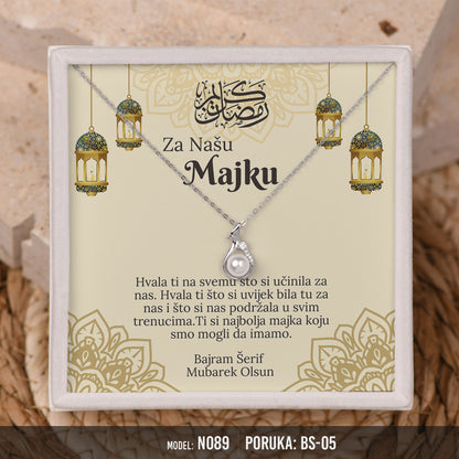 Ogrlica za Majku | Bajramski Poklon od Srca sa Porukom – 925 srebro