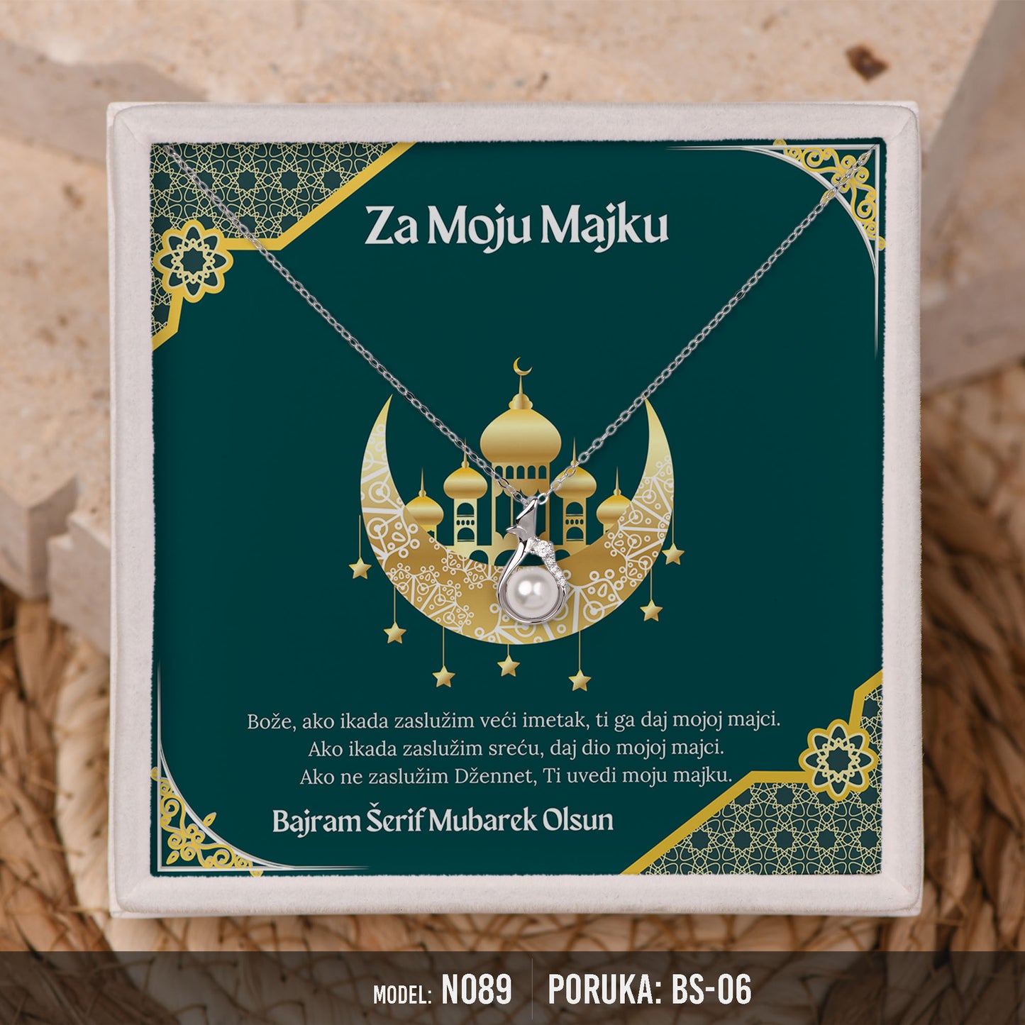 Ogrlica za Majku | Bajramski Poklon od Srca sa Porukom – 925 srebro